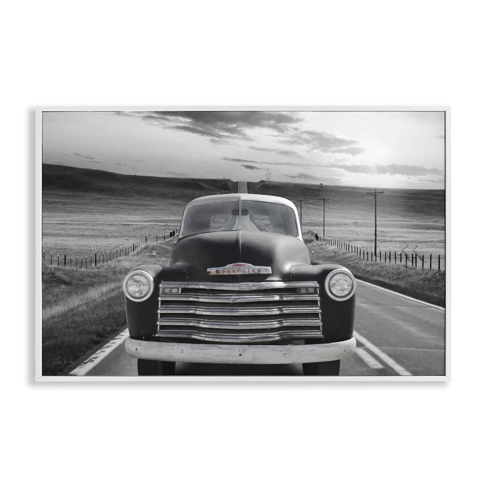 Stupell Industries Vintage Car Photography Transportation Photography White Framed Art Print Wall Art, 30 x 20