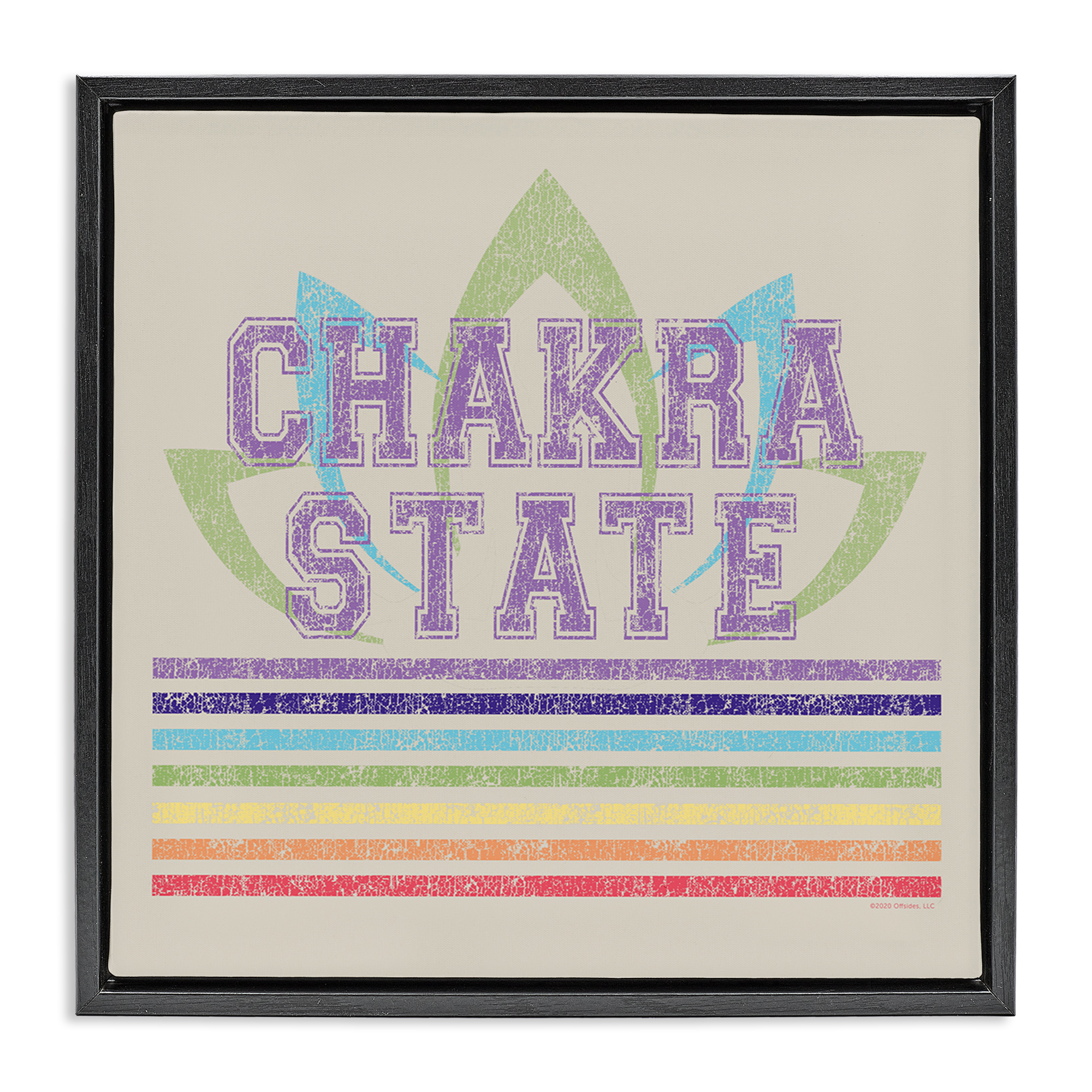 Stupell Industries Vintage Chakra State Novelty & Humor Painting Black Floater Framed Canvas Art Print Wall Art, 18 x 18