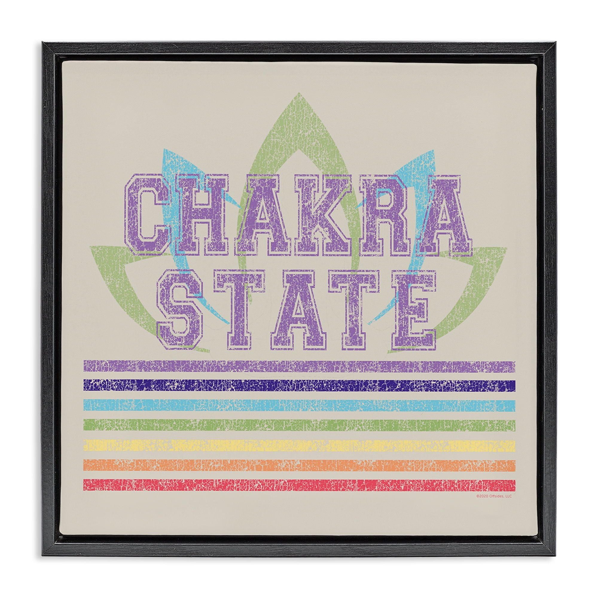 Stupell Industries Vintage Chakra State Novelty & Humor Painting Black Floater Framed Canvas Art Print Wall Art, 25 x 25