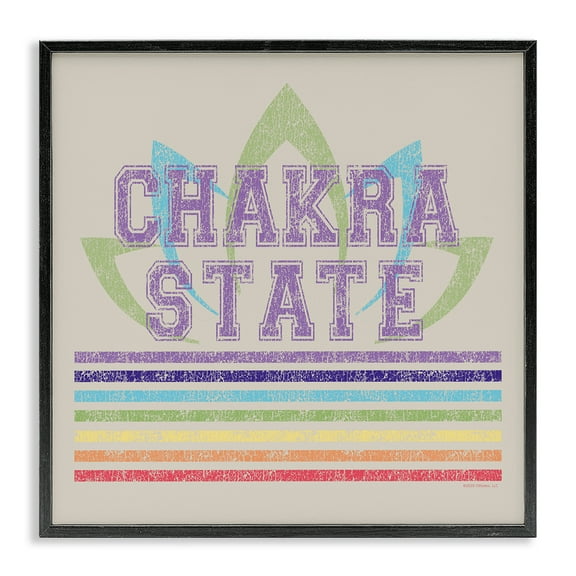 Stupell Industries Vintage Chakra State Novelty & Humor Painting Black Framed Art Print Wall Art, 12 x 12