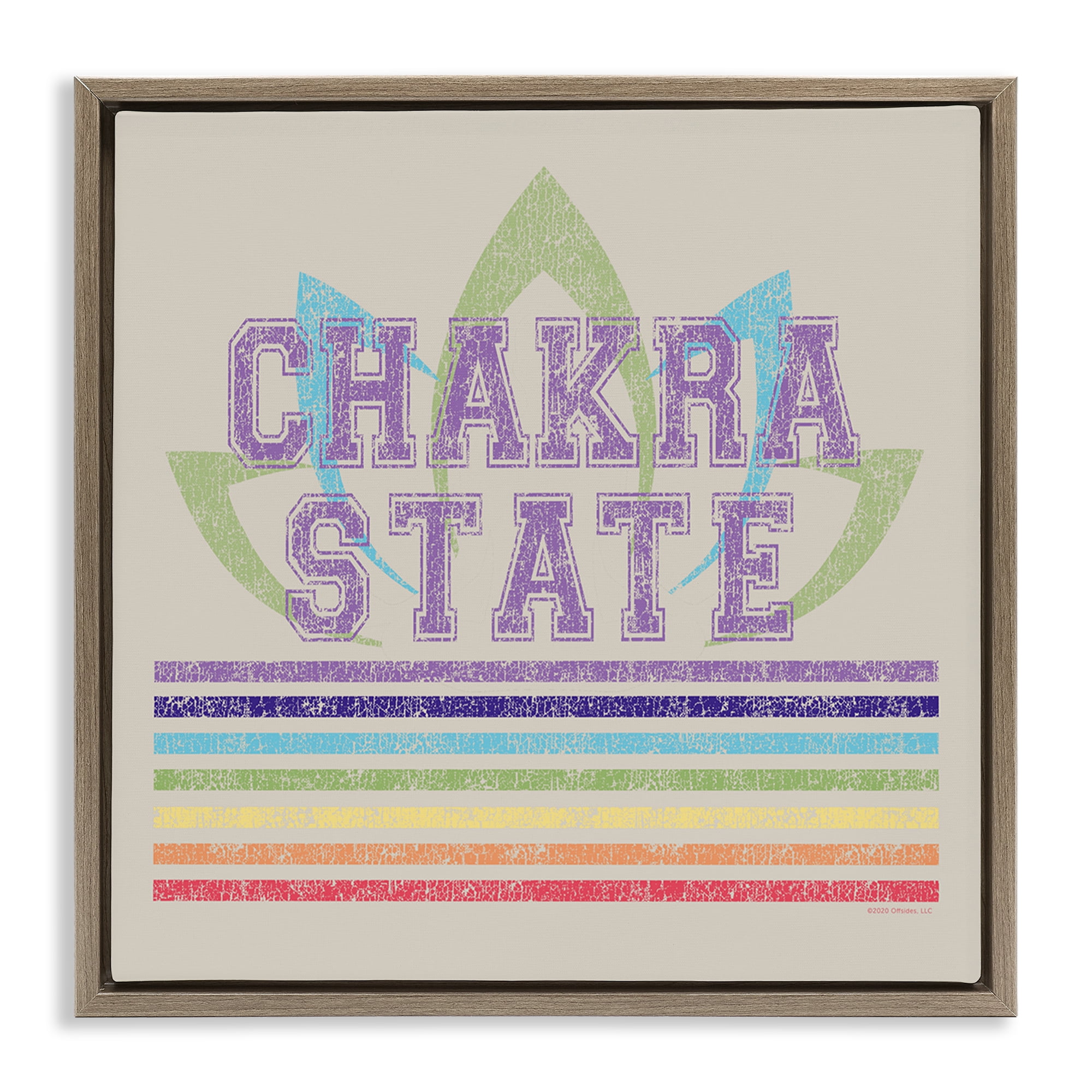 Stupell Industries Vintage Chakra State Novelty & Humor Painting Brown Floater Framed Canvas Art Print Wall Art, 25 x 25
