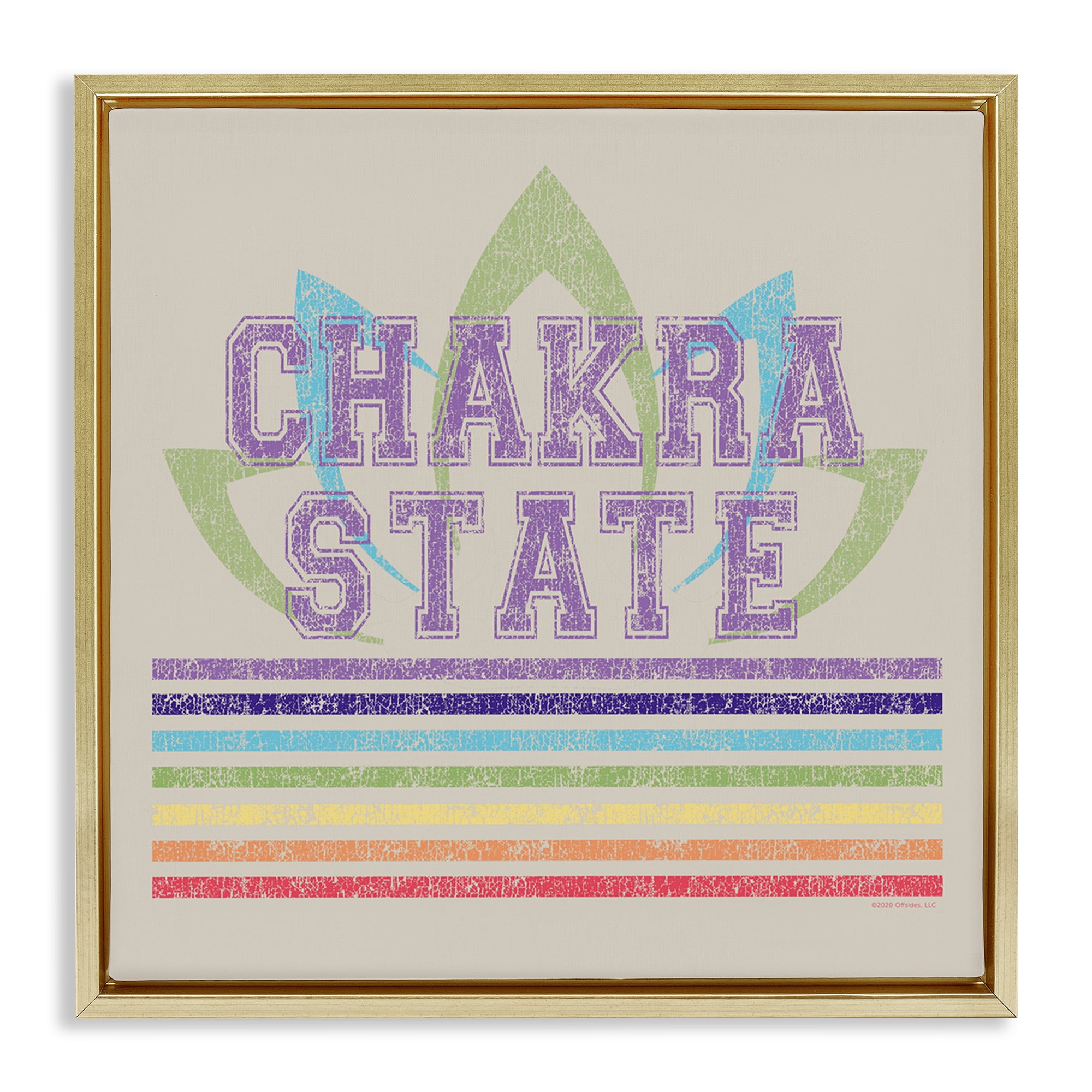Stupell Industries Vintage Chakra State Novelty & Humor Painting Gold Floater Framed Canvas Art Print Wall Art, 18 x 18