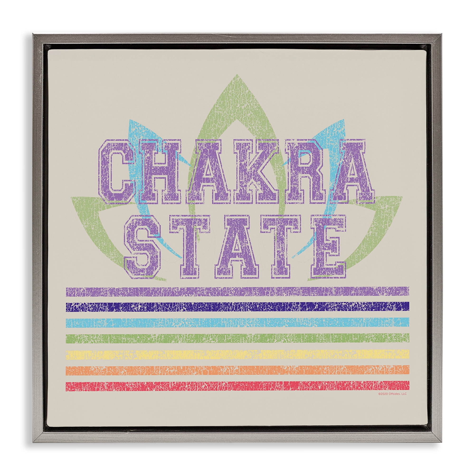 Stupell Industries Vintage Chakra State Novelty & Humor Painting Gray Floater Framed Canvas Art Print Wall Art, 18 x 18