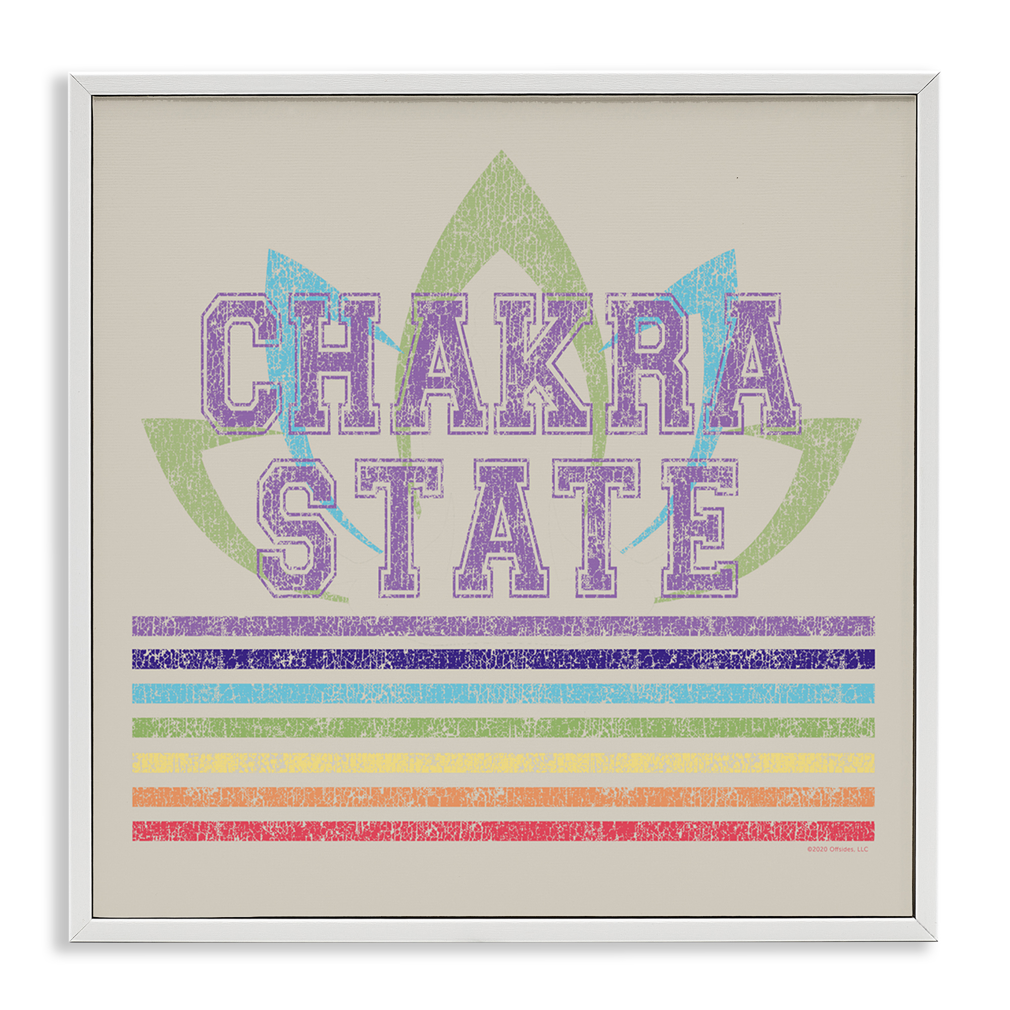 Stupell Industries Vintage Chakra State Novelty & Humor Painting White Framed Art Print Wall Art, 24 x 24