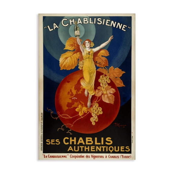 Stupell Industries Vintage Champagne Advertisement Advertisements Painting Wrapped Canvas Canvas Art Print Wall Art, 16 x 24