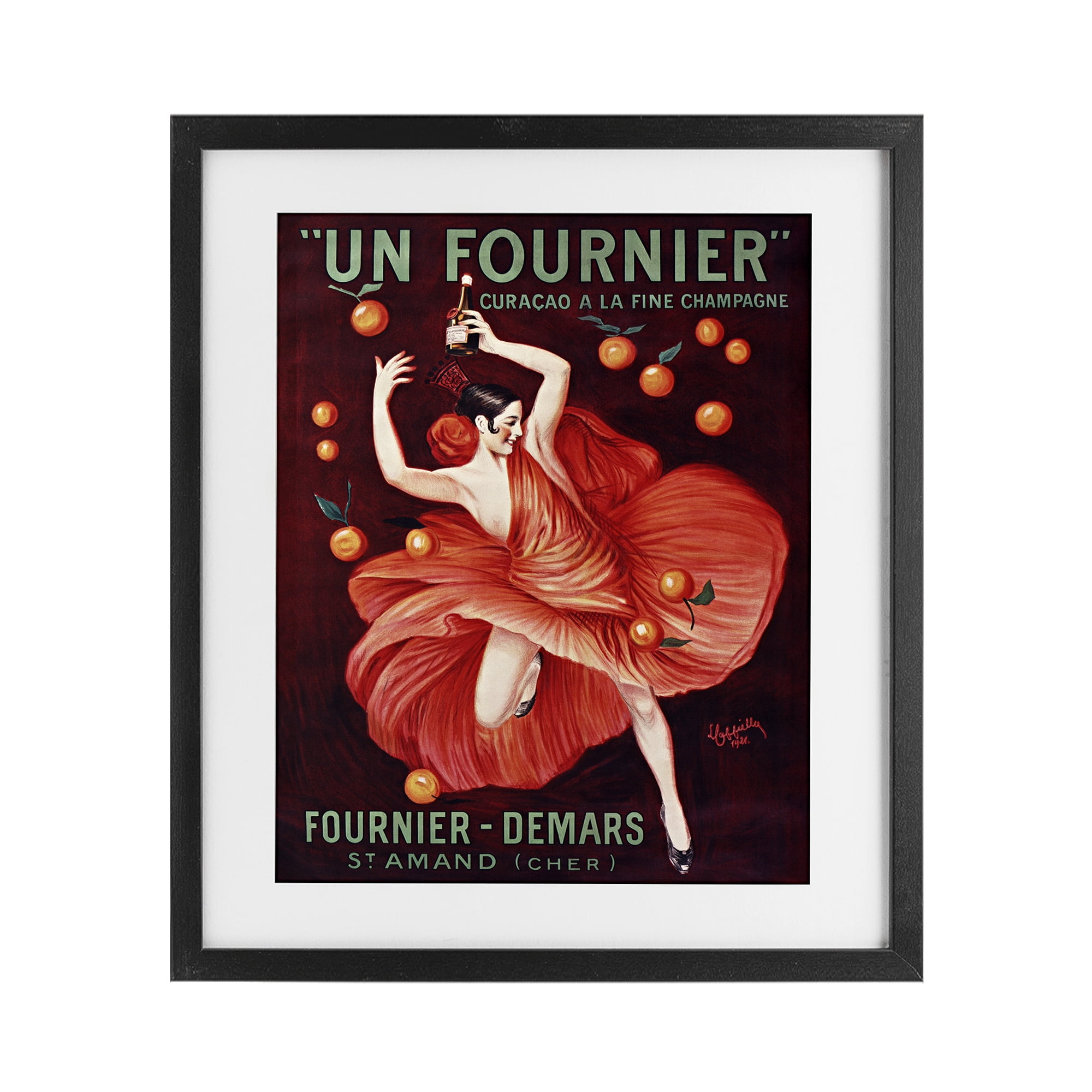 Stupell Industries Vintage Champagne Dancer in Red Black Framed Print Under Glass, design by Leonetto Cappiello