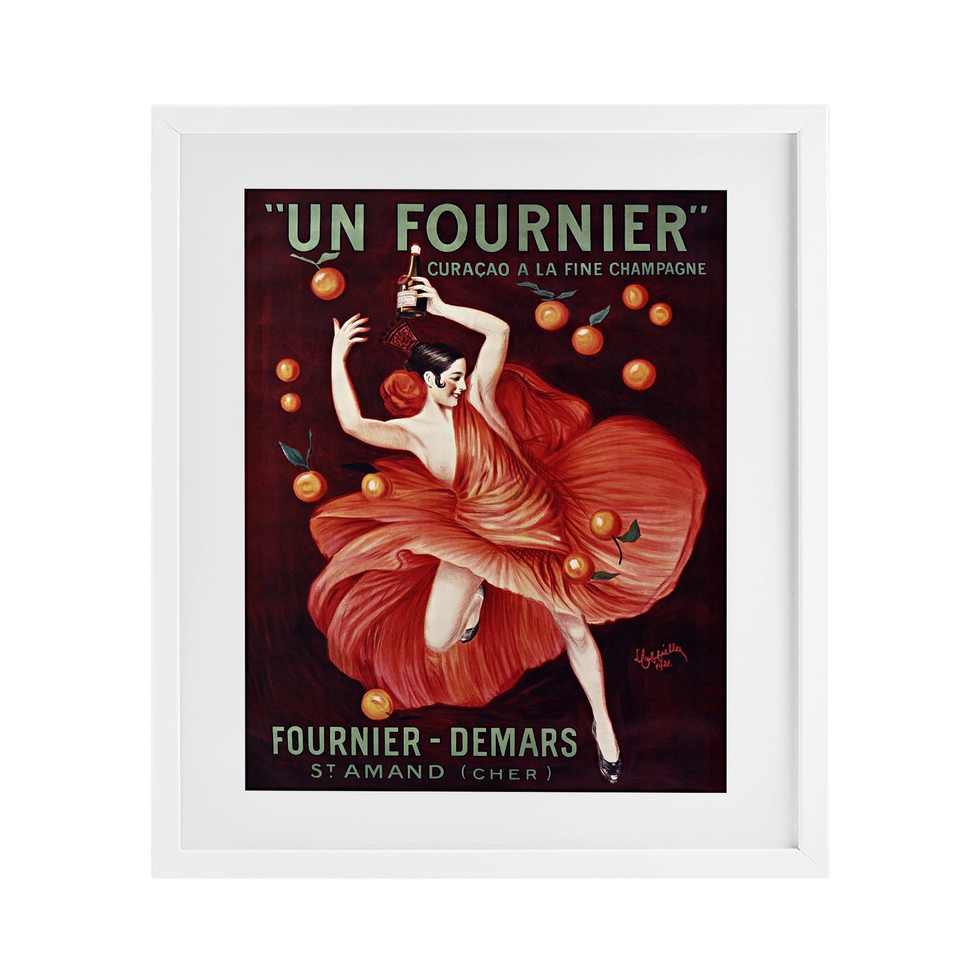Stupell Industries Vintage Champagne Dancer in Red White Framed Print Under Glass, design by Leonetto Cappiello