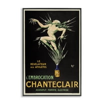 Stupell Industries Vintage Chanteclair Wine Food & Beverage Painting Black Framed Art Print Wall Art, 12 x 18