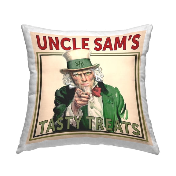 Stupell Industries Vintage Character Tasty Treats Decorative Printed Throw Pillow Design by Classic Cannabis/Life Is High.