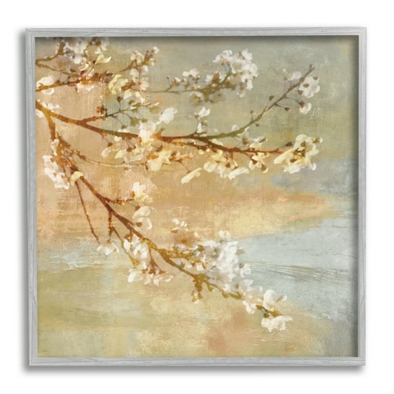 Stupell Industries Vintage Cherry Blossom Tree Branch Distressed Charm, 24 x 24, Designed by John Seba