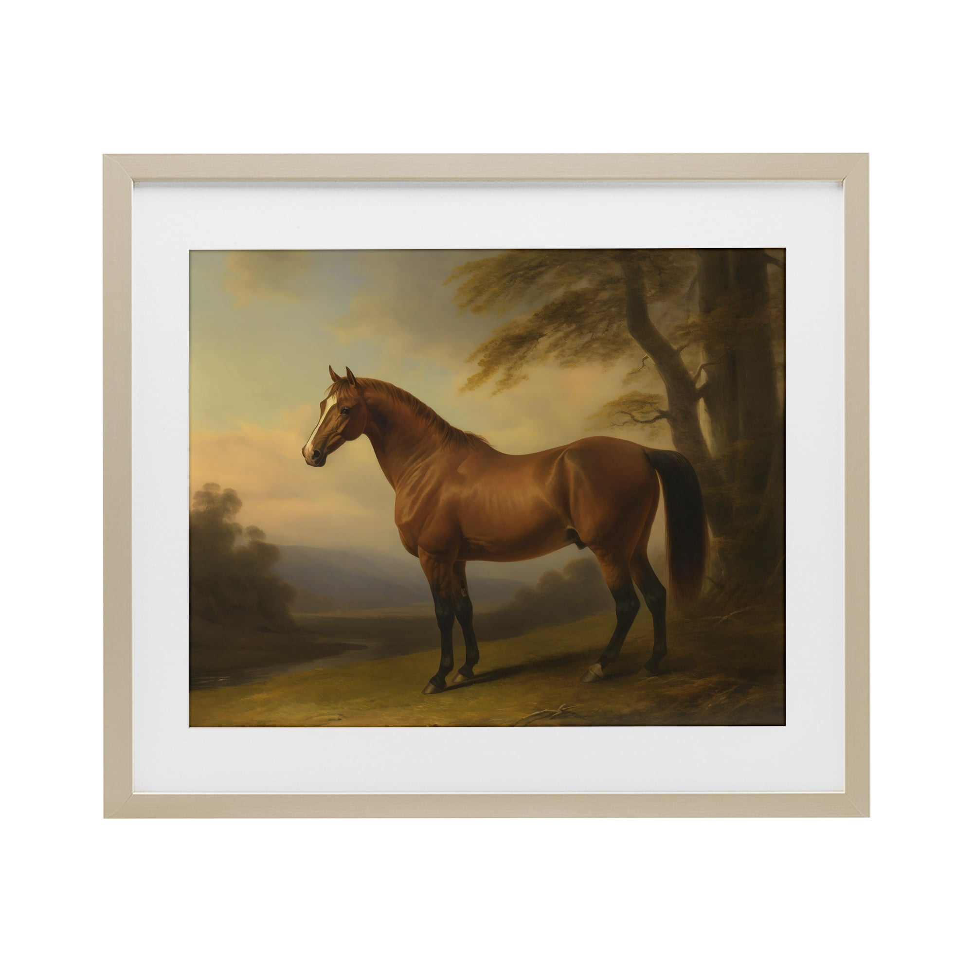 Stupell Industries Vintage Chestnut Horse Birch Framed Print Under Glass, design by Creative Studio