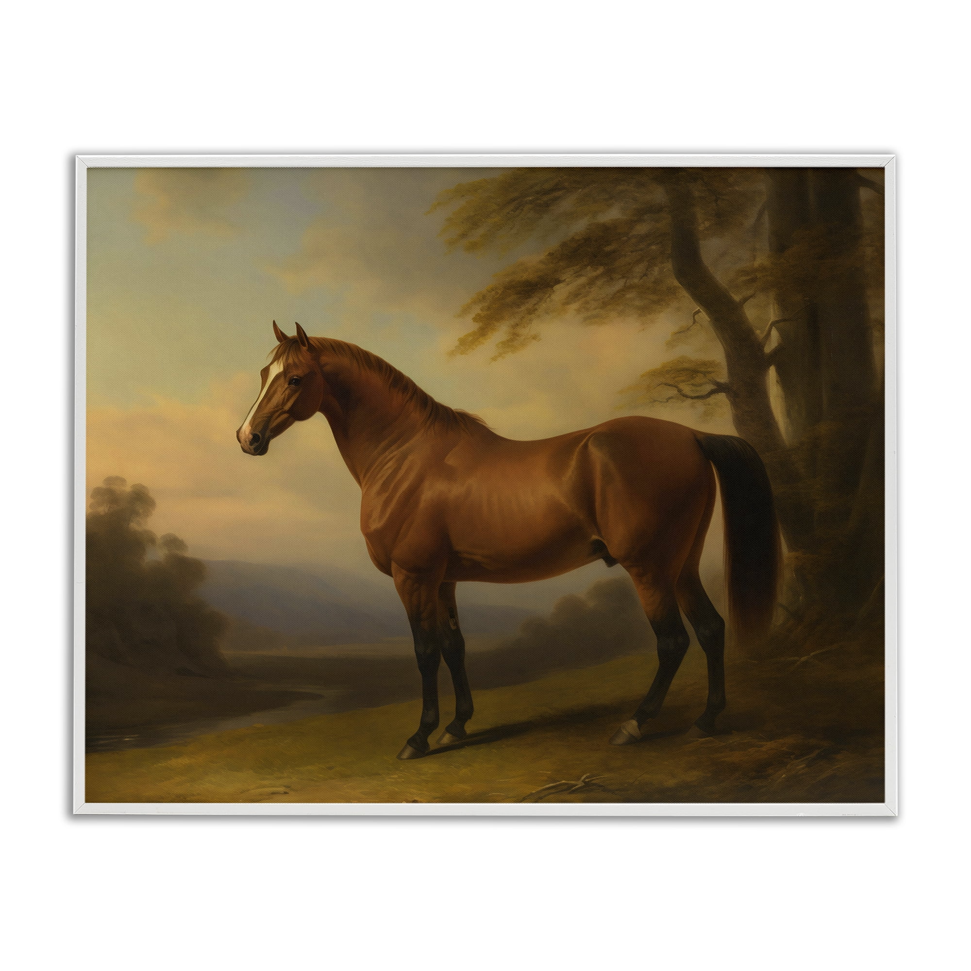 Stupell Industries Vintage Chestnut Horse White Framed Giclee Art, design by Creative Studio