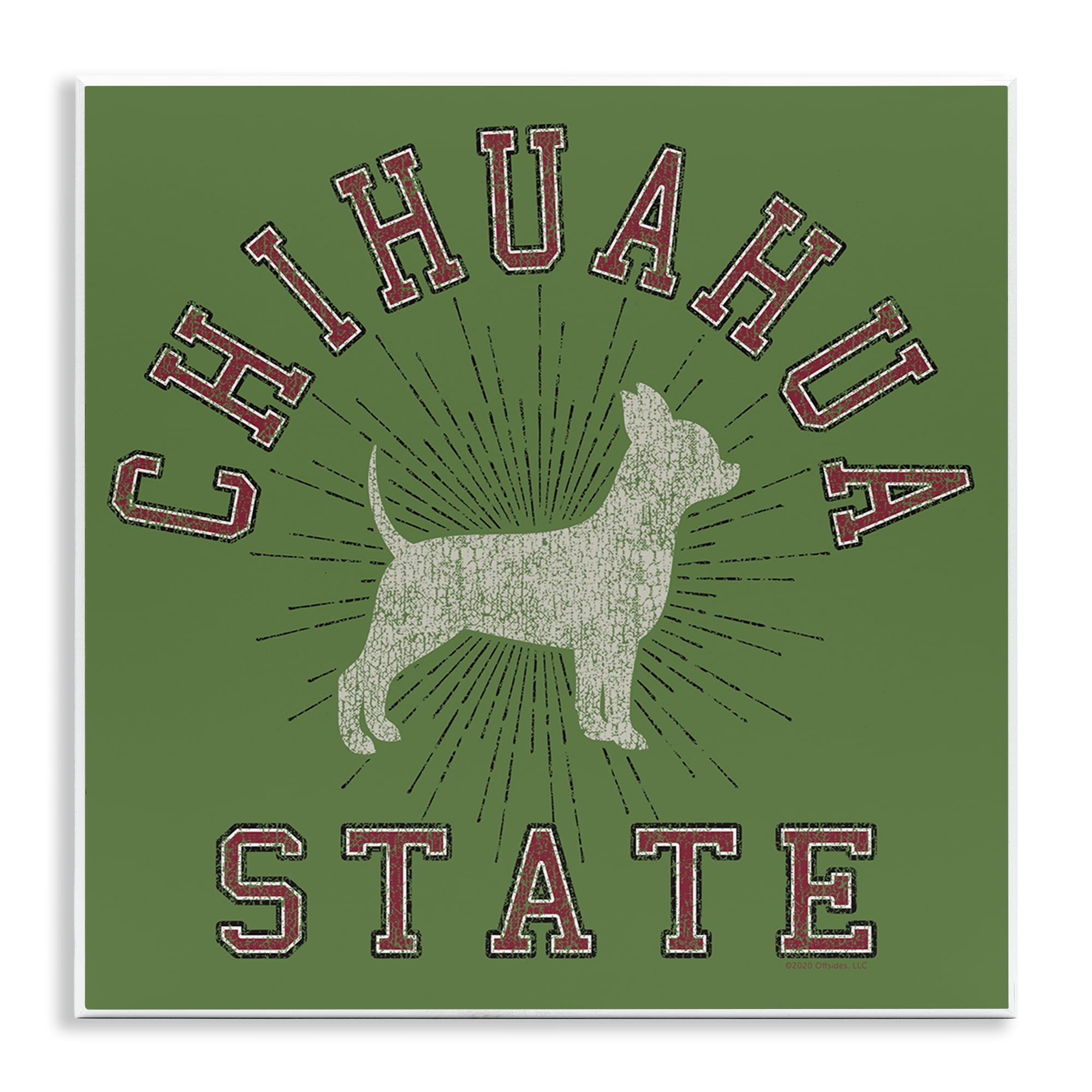 Stupell Industries Vintage Chihuahua State Novelty & Humor Painting Unframed Art Print Wall Art, 12 x 12