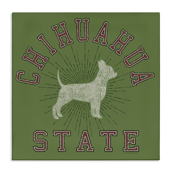 Stupell Industries Vintage Chihuahua State Novelty & Humor Painting Wrapped Canvas Art Print Wall Art, 17 x 17