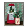 thumbnail image 1 of Stupell Industries - Vintage Christmas Gumball Machine Gray Floating Frame Canvas Art, 17 x 21, Made In USA, 1 of 8