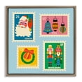 thumbnail image 1 of Stupell Industries Vintage Christmas Postage Stamps Holiday Painting Brown Floater Framed Canvas Art Print Wall Art, 18 x 18, 1 of 9