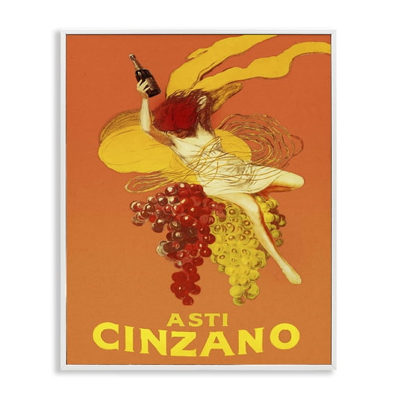 Stupell Industries Vintage Cinzano Poster Advertisements Painting White Framed Art Print Wall Art, 24 x 30