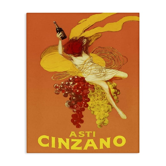 Stupell Industries Vintage Cinzano Poster Advertisements Painting Wrapped Canvas Canvas Art Print Wall Art, 16 x 20