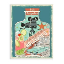 Stupell Industries Vintage City Jar Los Angeles California Fun Facts Graphic Art Unframed Art Print Wall Art, 13x19, by Sangita Bachelet