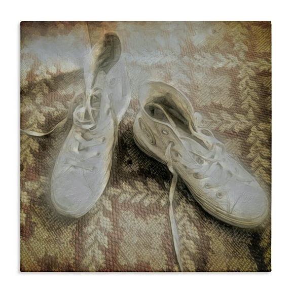 Stupell Industries Vintage Classic High Tops Fashion Painting Wrapped Canvas Art Print Wall Art, 17 x 17