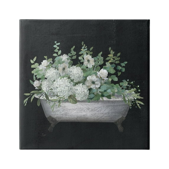 Stupell Industries Vintage Clawed Bathtub Botanical White Flower Bouquet , 36 x 36, Design by Nan