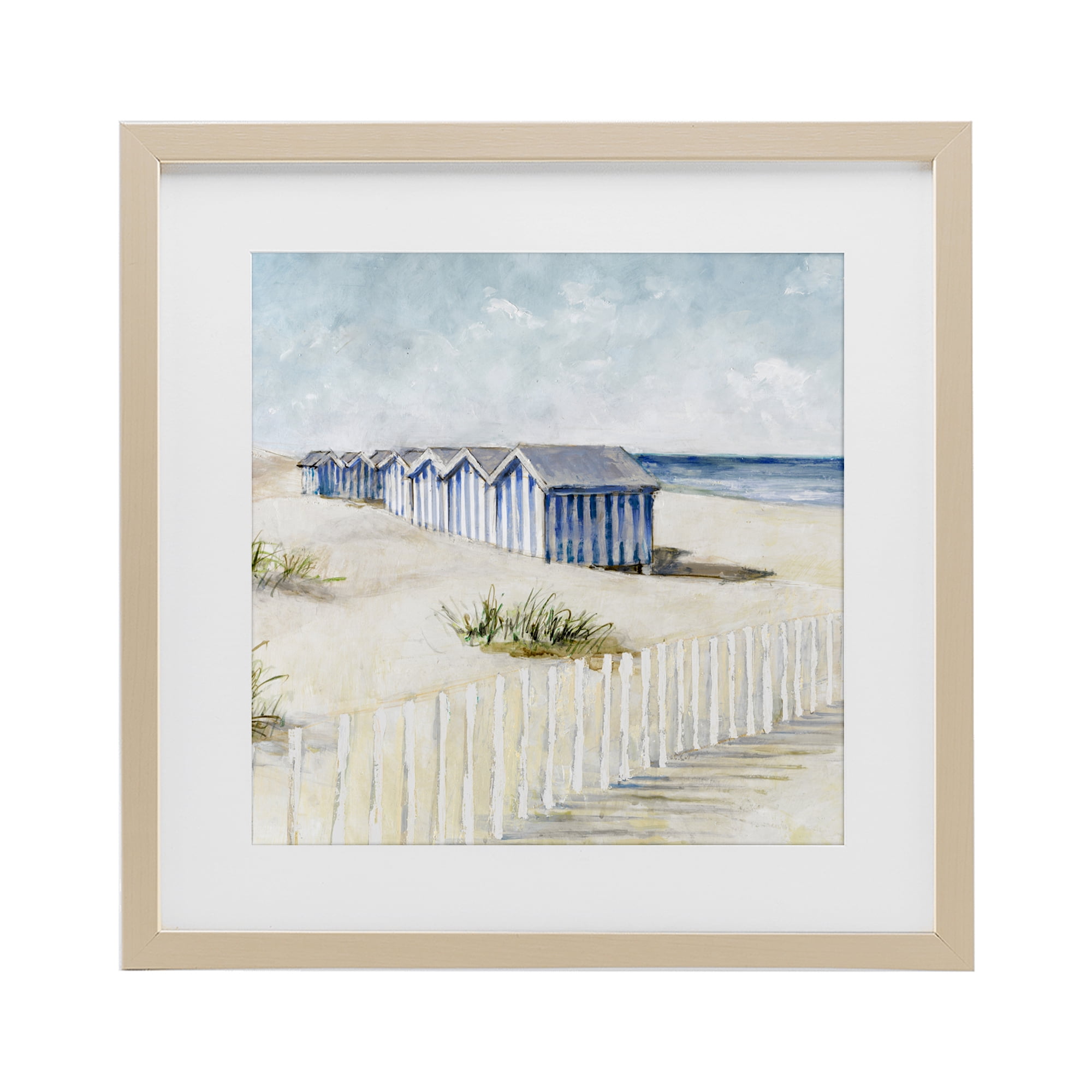 Stupell Industries Vintage Coastline Nautical Shacks Birch Framed Print Under Glass, design by Lorenzo Collective
