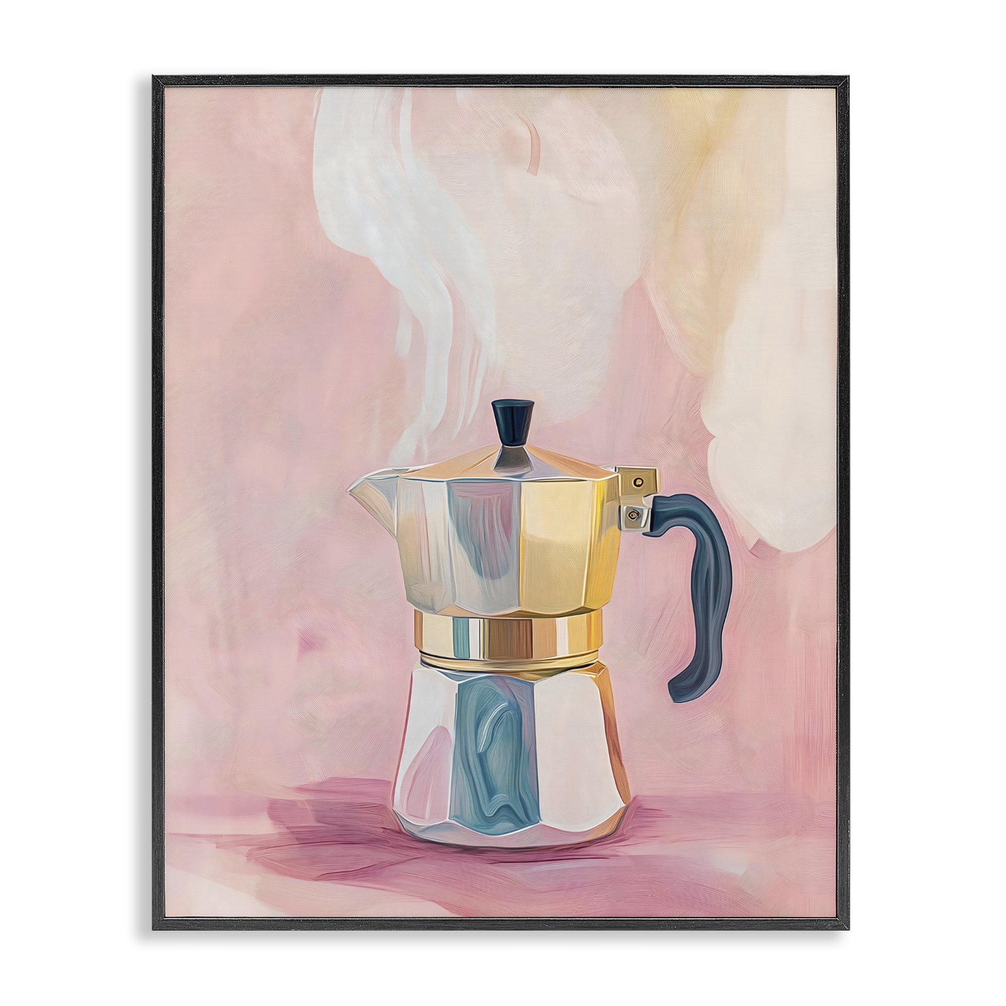 Stupell Industries Vintage Coffee Maker on Pink Black Framed Giclee Art, design by The Prints Vibe