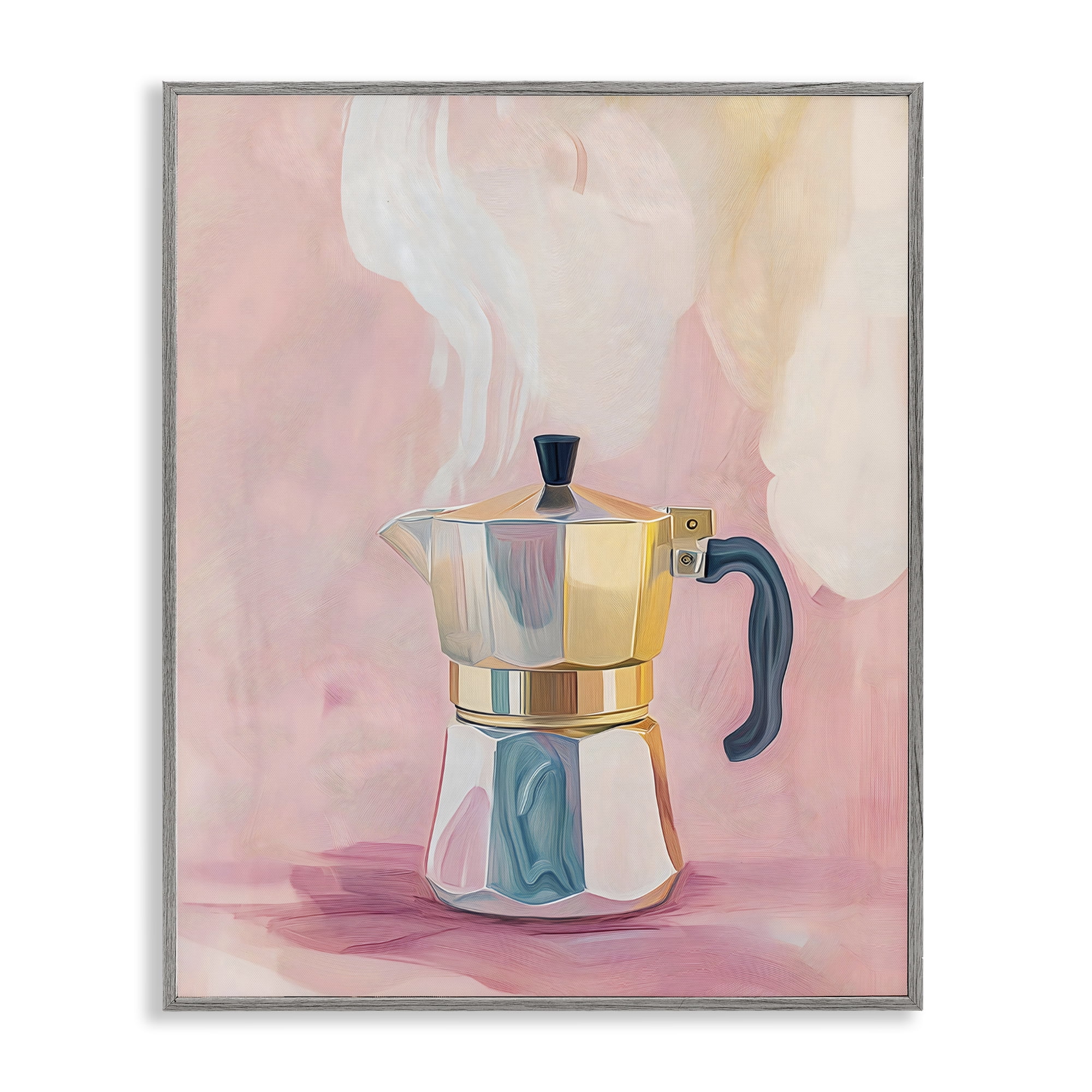 Stupell Industries Vintage Coffee Maker on Pink Gray Framed Giclee Art, design by The Prints Vibe