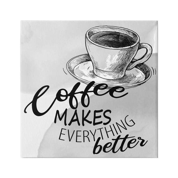 Stupell Industries Vintage Coffee Phrase Food & Beverage Painting Gallery Wrapped Canvas Print Wall Art, 30 x 30