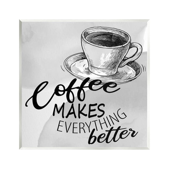 Stupell Industries Vintage Coffee Phrase Food & Beverage Painting Unframed Art Print Wall Art, 12 x 12