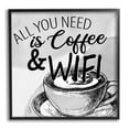 thumbnail image 1 of Stupell Industries Vintage Coffee & Wifi Food & Beverage Painting Black Framed Art Print Wall Art, 17 x 17, 1 of 9