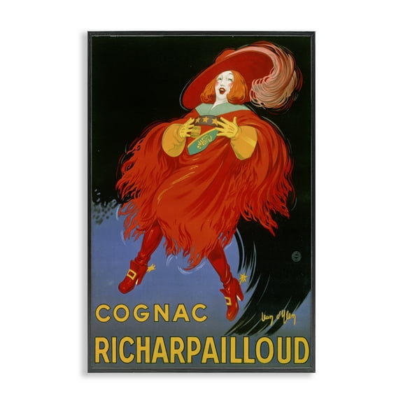 Stupell Industries Vintage Cognac Advertisement Advertisements Painting Black Framed Art Print Wall Art, 12 x 18