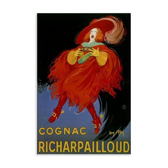 Stupell Industries Vintage Cognac Advertisement Advertisements Painting Wrapped Canvas Canvas Art Print Wall Art, 24 x 36