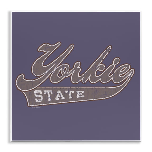 Stupell Industries Vintage College Yorkie State Novelty & Humor Painting Unframed Art Print Wall Art, 12 x 12