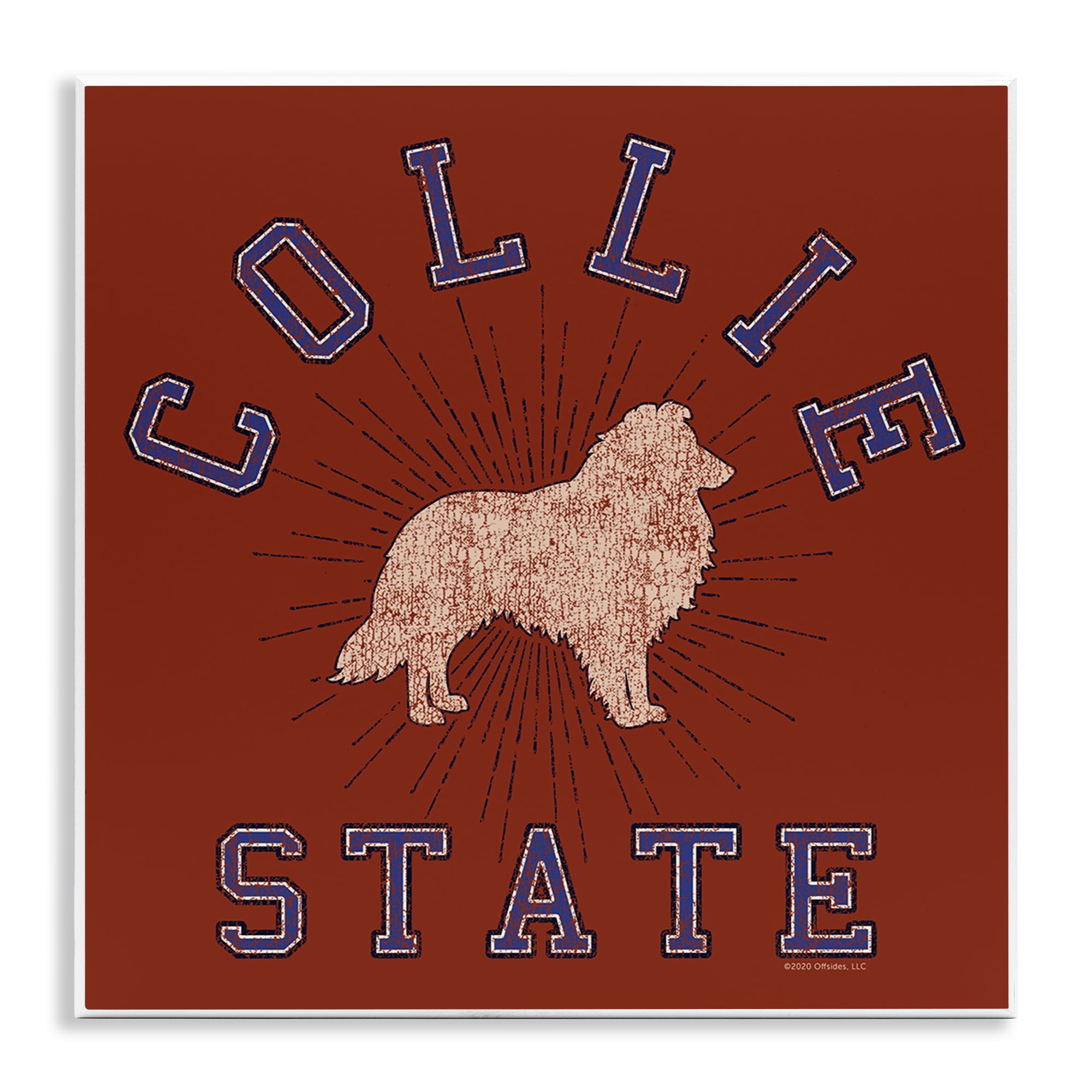 Stupell Industries Vintage Collie State Novelty & Humor Painting Unframed Art Print Wall Art, 12 x 12