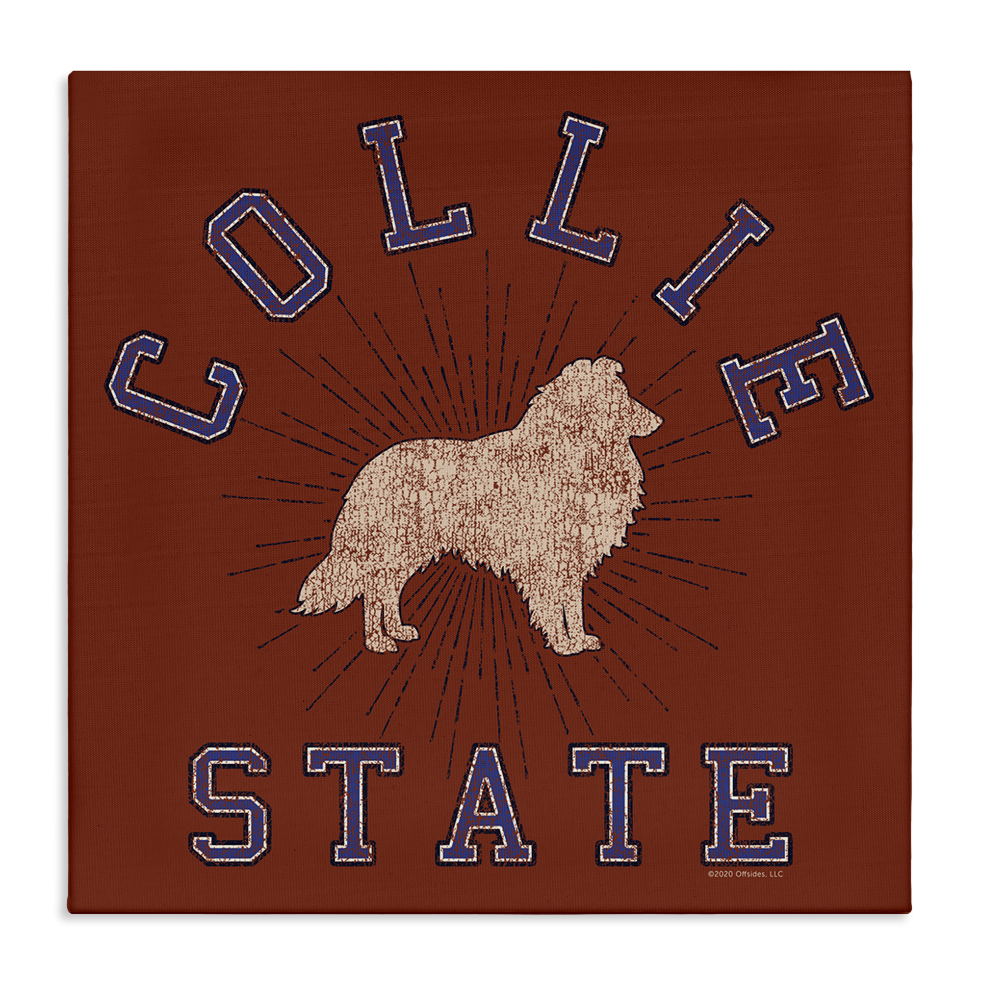 Stupell Industries Vintage Collie State Novelty & Humor Painting Wrapped Canvas Art Print Wall Art, 17 x 17
