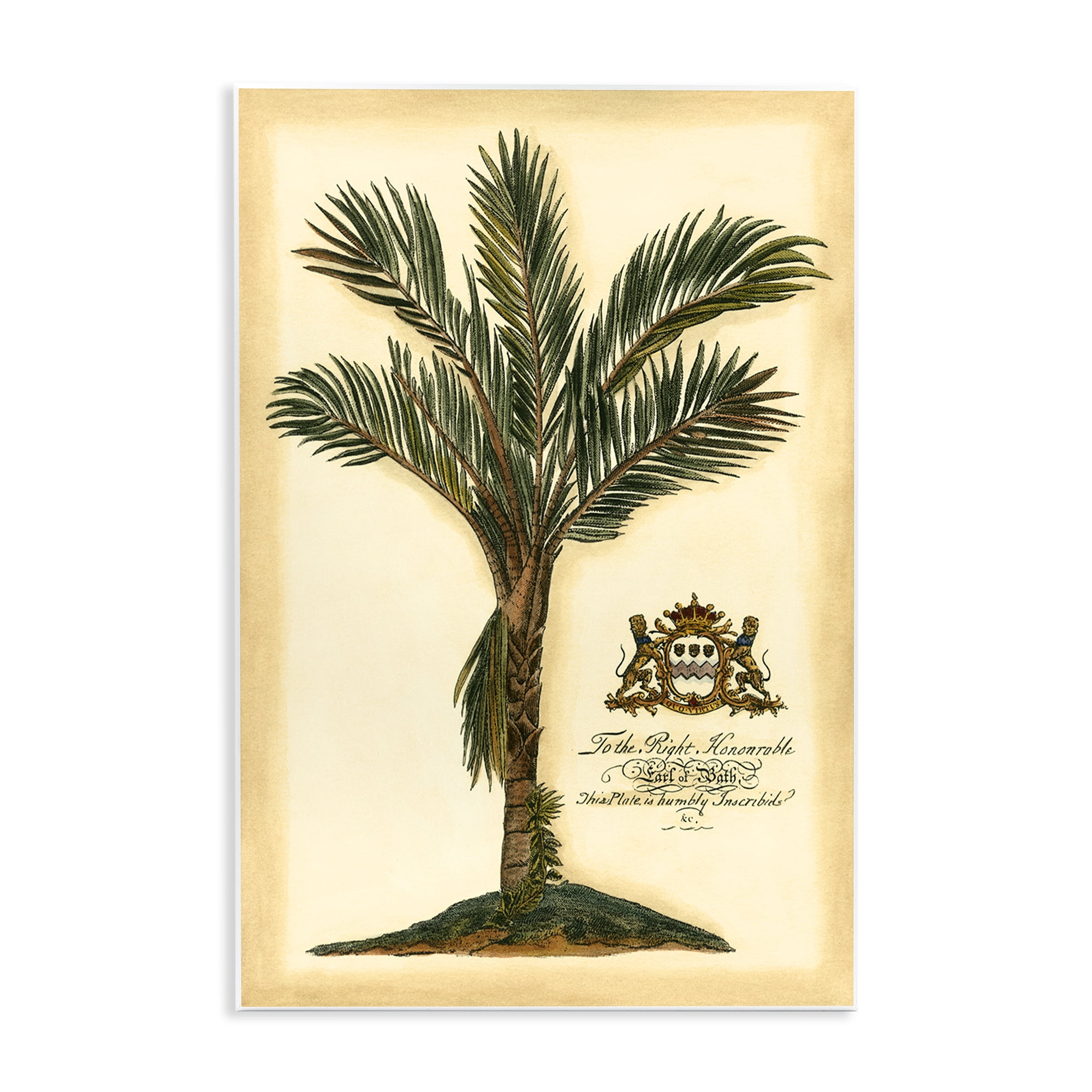 Stupell Industries Vintage Colonial Palm Wall Plaque Art, design by Vision Studio