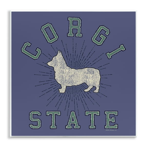 Stupell Industries Vintage Corgi State Novelty & Humor Painting Unframed Art Print Wall Art, 12 x 12