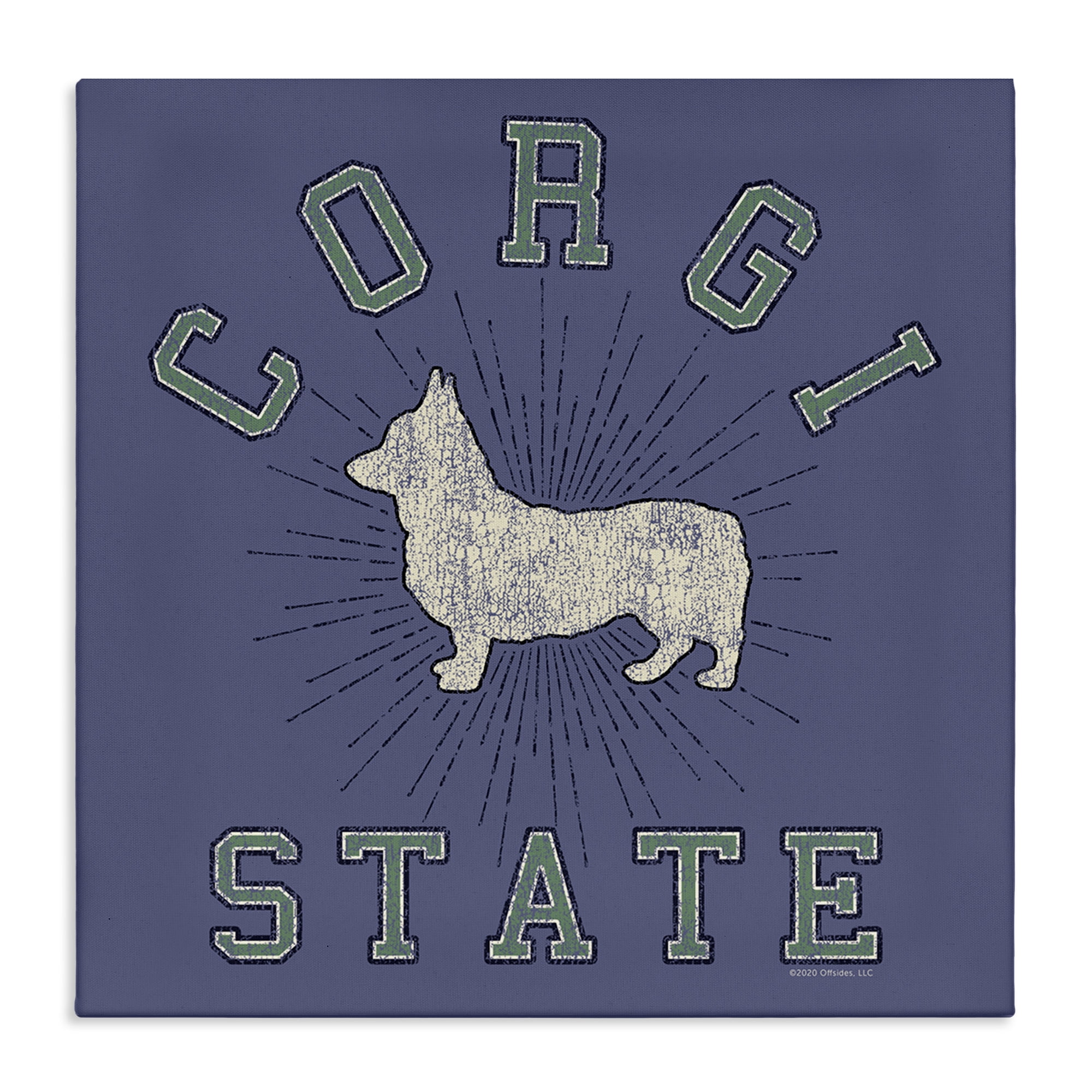 Stupell Industries Vintage Corgi State Novelty & Humor Painting Wrapped Canvas Art Print Wall Art, 17 x 17