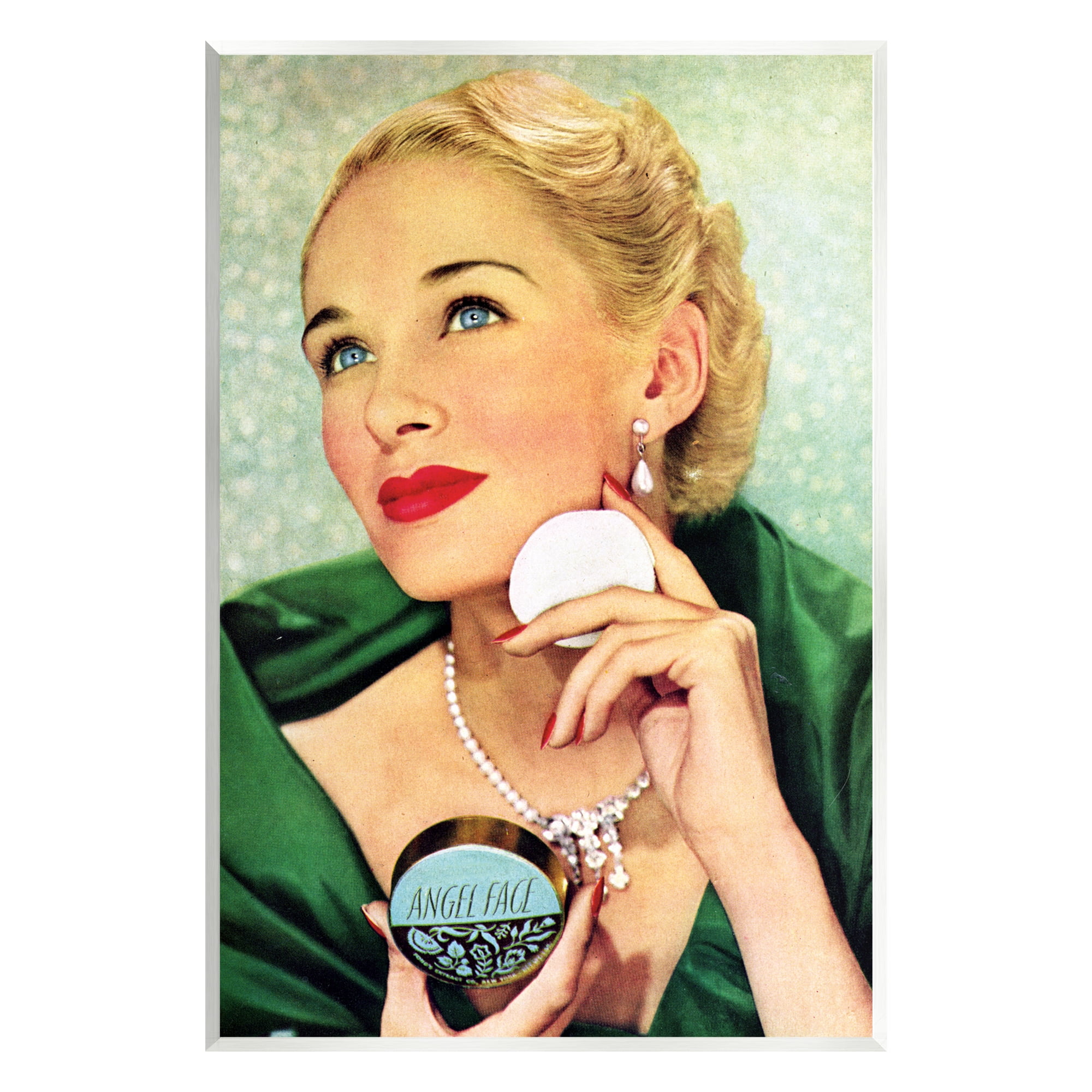 Stupell Industries Vintage Cosmetic Ad Woman Beauty & Fashion Painting Unframed Art Print Wall Art
