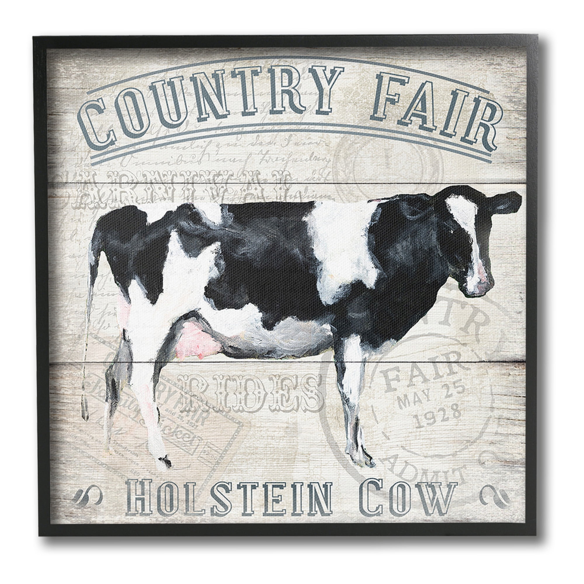 Stupell Industries Vintage Country Fair Animals & Insects Painting Black Framed Art Print Wall Art, 17 x 17