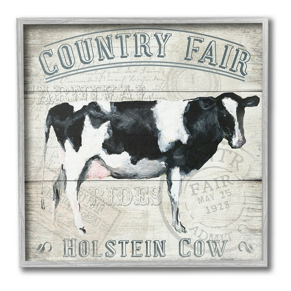 Stupell Industries Vintage Country Fair Animals & Insects Painting Gray Framed Art Print Wall Art, 12 x 12