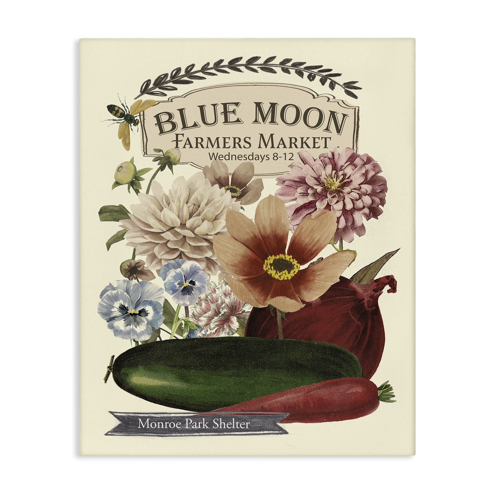 Stupell Industries Vintage Country Farmers Market Plants & Flowers Painting Wrapped Canvas Art Print Wall Art, 24 x 30