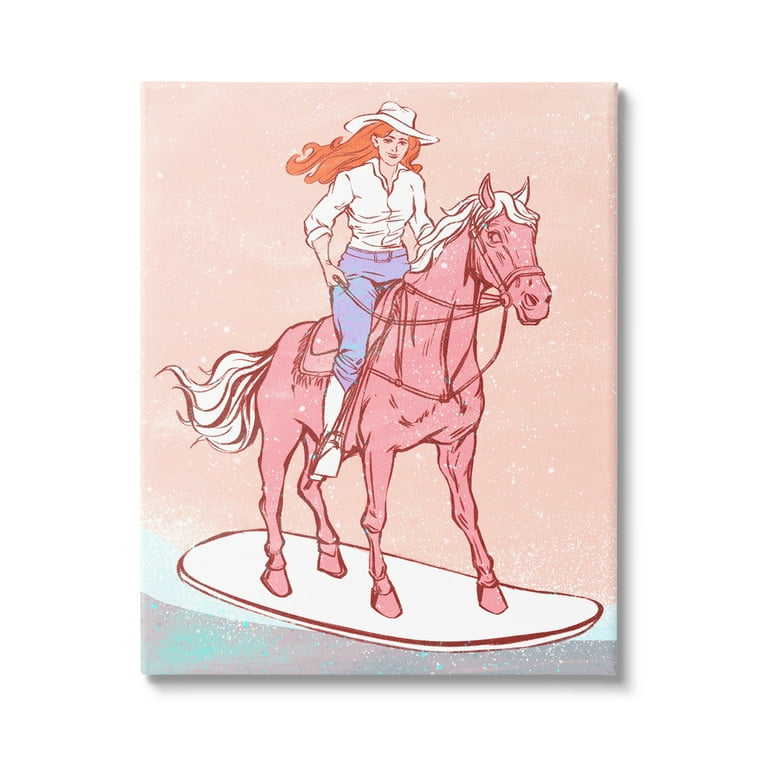 Stupell Industries Vintage Cowgirl Canvas Art Print 30 x 40