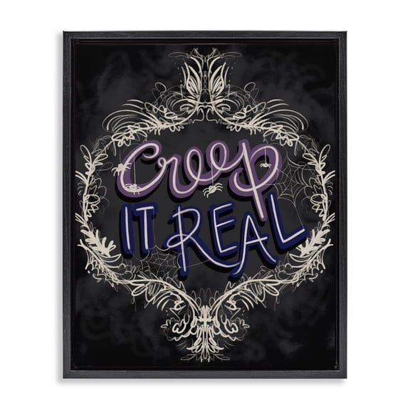 Vintage Creep It Real Black Floating Frame Canvas Art, 17 x 21, Made In USA