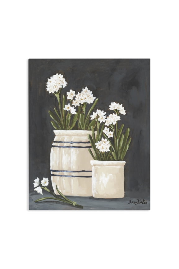 Industries Vintage Crocks & Paperwhites Canvas Wall Art, design by Sara Baker