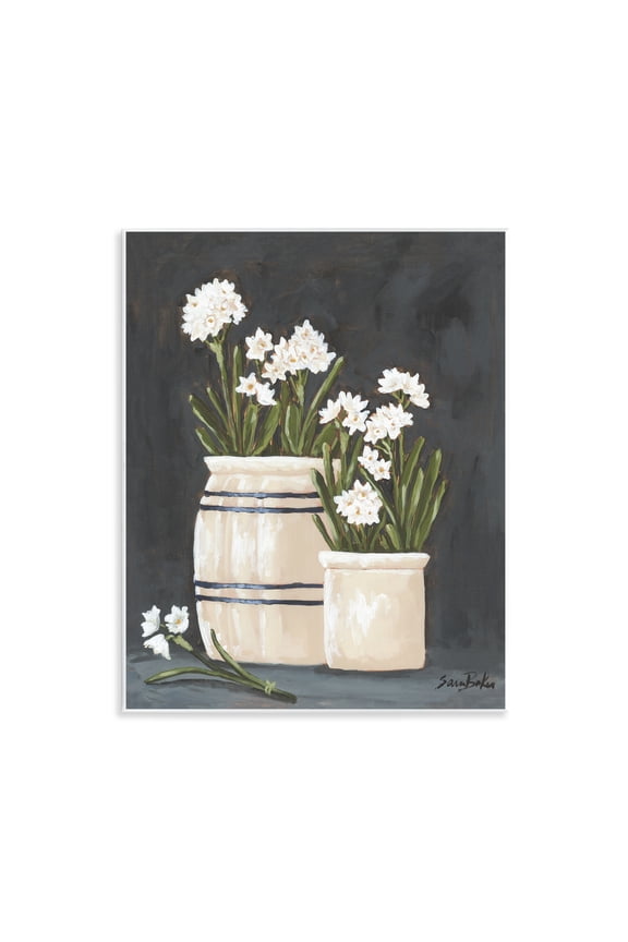 Industries Vintage Crocks & Paperwhites Wall Plaque Art, design by Sara Baker