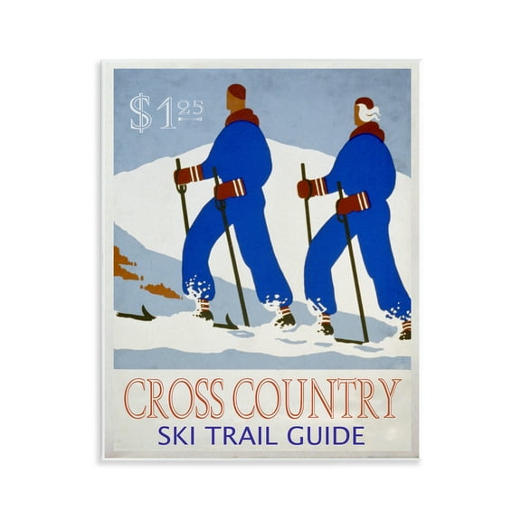 Stupell Industries Vintage Cross Country Ski Sports Painting Unframed Art Prints Wall Art, 11 x 14