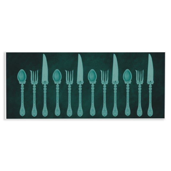 Stupell Industries Vintage Cutlery Collection Wall Plaque Art design by Giao Williams, 7 x 17