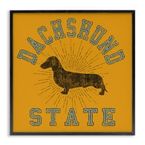 Stupell Industries Vintage Dachshund State Novelty & Humor Painting Black Framed Art Print Wall Art, 12 x 12
